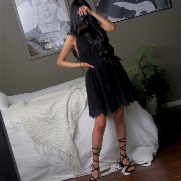 Free People Verushka Lace High Neck Mini Dress - Picture 3 of 13